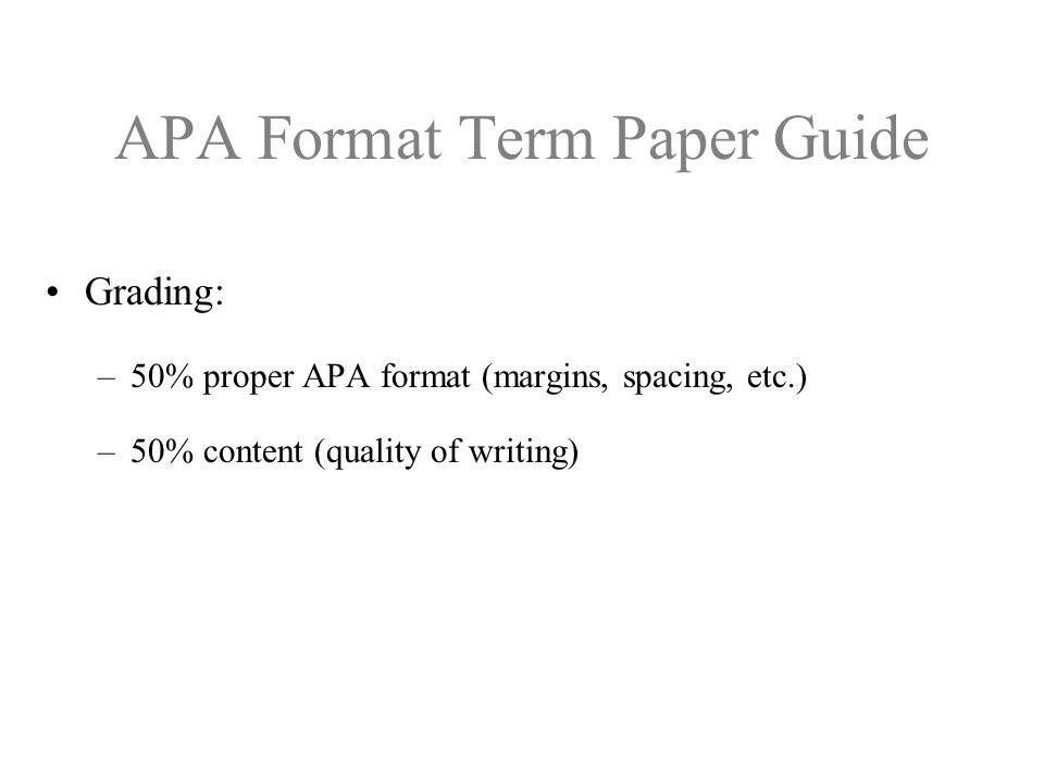 Format for a Research Paper